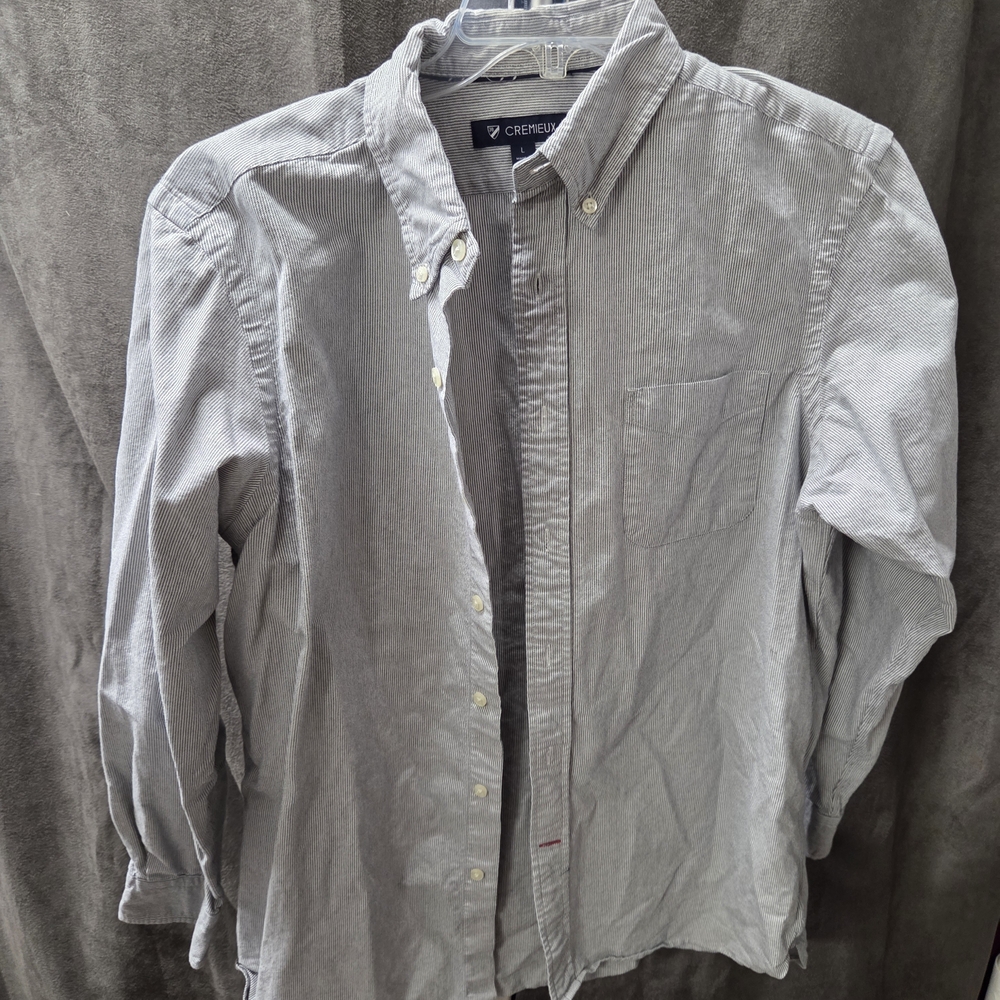 Daniel Cremieux Light Gray Button-Down Casual Shirt